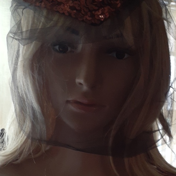 Bronze sequin festive hat - Picture 2 of 5